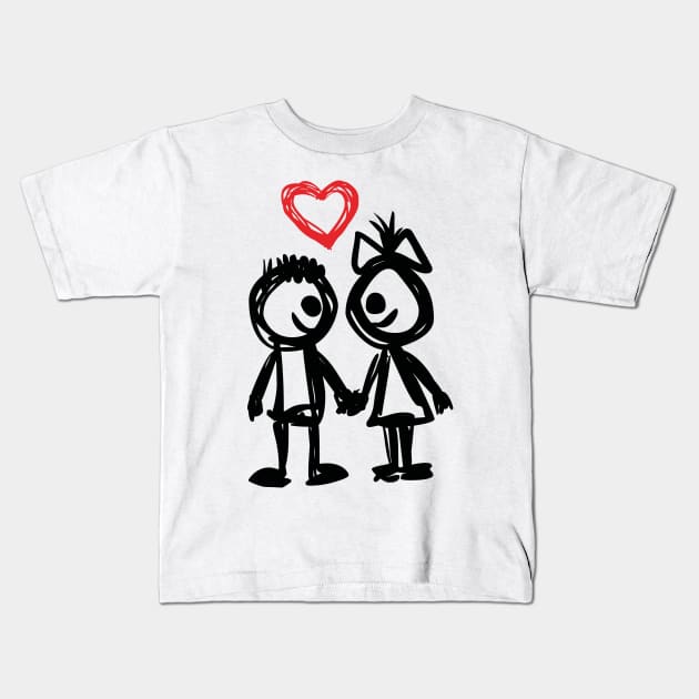 Valentine's Day - Lovely Doodle Kids T-Shirt by GNDesign